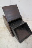 Antique English Coal Hod Or Scuttle - Wood With Metal Lined Removable Interior