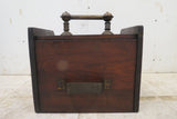 Antique English Coal Hod Or Scuttle - Wood With Metal Lined Removable Interior
