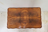 Vintage English Walnut Coffee Table With Pie Crust Edge