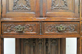 Antique French Carved Cabinet or Cupboard With Linen Fold Accents