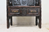 Antique Gothic French Heavily Carved Small Monks Bench