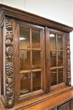 Vintage French Bruegel Style Carved China Cabinet