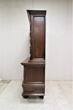 Vintage French Bruegel Style Carved China Cabinet