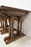 Vintage English Oak Coffee Table With Nesting Side Tables