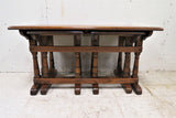 Vintage English Oak Coffee Table With Nesting Side Tables