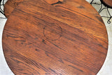 Vintage Twisted Metal and Oak Ice Cream Parlor Table and 4 Chairs