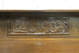 Large Vintage French Bruegel Style Carved Buffet With Acorn Feet
