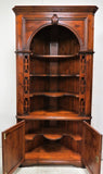 Vintage French Knotty Pine Open Faced Corner Cabinet
