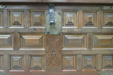 Antique French Renaissance Revival Oak Panel Front Blanket Box