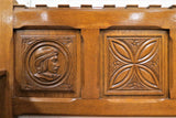 Antique Carved Dutch Hall Bench or Monks Bench With Under Seat Storage