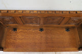 Antique Carved Dutch Hall Bench or Monks Bench With Under Seat Storage