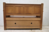 Antique Carved Dutch Hall Bench or Monks Bench With Under Seat Storage