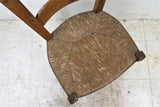 Antique French Prie Dieu Prayer Chair With Woven Rush Seat