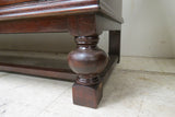 Antique Gothic Influenced Dark Oak Welch Cupboard With Plate Rack Topper