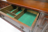 Antique Gothic Influenced Dark Oak Welch Cupboard With Plate Rack Topper