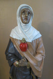 Large Vintage French Religious Catholic Madonna Holy Mother Sacred Heart Polychrome Plaster Statue