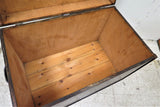 Large Vintage English Carved Wood Trunk, Storage or Blanket Box
