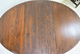 Antique English Oak Barley Twist Drop Leaf Gate Leg Oval Dining Table