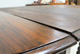 Antique English Oak Barley Twist Drop Leaf Gate Leg Oval Dining Table