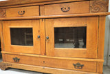 Antique Buffet, Server or Sideboard With Mirrored Topper