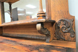 Antique Buffet, Server or Sideboard With Mirrored Topper