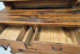 Antique Buffet, Server or Sideboard With Mirrored Topper
