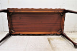 Vintage English Mahogany Coffee Table With Red Leather Gold Embossed Top