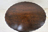 Antique English Barley Twist Scalloped Edge Oval Side Table