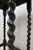Antique English Barley Twist Scalloped Edge Oval Side Table