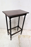 Antique English Tall Barley Twist Rectangular Side Table