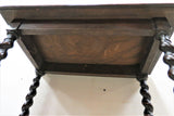 Antique English Tall Barley Twist Rectangular Side Table