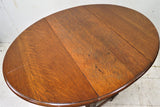 Antique English Oak Barley Twist Gate Leg Drop Leaf Table