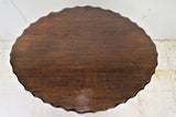 Antique English Oak Barley Twist Scalloped Edge Accent Table