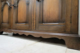 Antique English Catedral Carved Dark Oak Court Cupboard