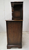 Antique English Catedral Carved Dark Oak Court Cupboard