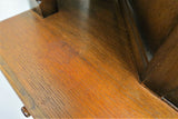 Antique English Catedral Carved Dark Oak Court Cupboard