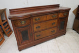 Amazing Burled Mahogany Edwardian Sideboard or Buffet Circa 1880