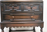 Antique English Oak Jacobean Barley Twist Secretary Desk