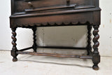 Antique English Oak Jacobean Barley Twist Secretary Desk