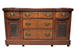 Amazing Burled Mahogany Edwardian Sideboard or Buffet Circa 1880
