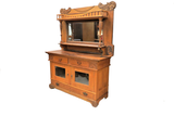 Antique Buffet, Server or Sideboard With Mirrored Topper