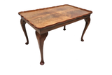 Vintage English Walnut Coffee Table With Pie Crust Edge