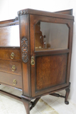 Amazing Antique English Georgian Oak Drop Front Secretary Desk With Side Displays