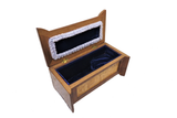 Vintage English Mahogany Wood Jewelry Casket Or Jewelry Box