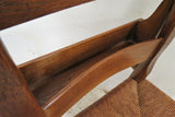 Vintage Child's Wooden Prayer Chair With Bible or Book Box and Woven Rush Seat