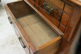 Antique English 3 Drawer Chest of Drawers With Backsplash