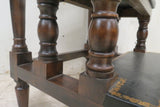 Antique French Library Steps With Embossed Leather Stairs