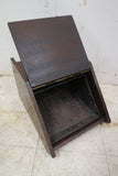 Antique English Coal Hod Or Scuttle - Wood With Metal Lined Removable Interior