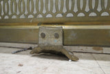 Vintage English Pierced Brass Fireplace Fender Or Kerb With Claw Feet