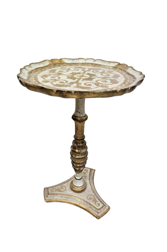 Vintage Italian Florentine Hollywood Regency Gold Gilt Wood Accent Table